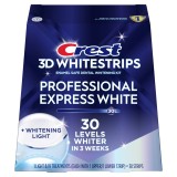 Benzi de albire dentară Crest 3D White Professional Express White LED, 10% peroxid de hidrogen, 19 plicuri, lampă LED/UV