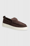 Gant mocasini din piele intoarsa Lawill femei, culoarea maro, cu toc plat, 28573565 G46