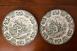 2 FARFURII DIN PORTELAN ENGLISH IRONSTONE TABLEWARE- STAFFORDSHIRE D20CM