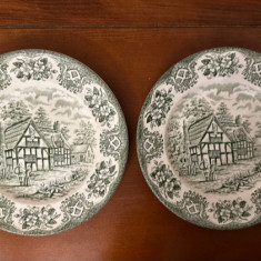 2 FARFURII DIN PORTELAN ENGLISH IRONSTONE TABLEWARE- STAFFORDSHIRE D20CM