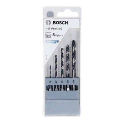 BOSCH Set 5 burghie PointTeQ, prindere hexagonala pentru metal, 2-6 mm foto