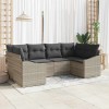 VidaXL Set de canapele pentru grădină 6 pcs Gri deschis Rattan poli 3346862
