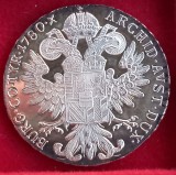 (A231) MONEDA DIN ARGINT AUSTRIA - 1 THALER 1780 SF, MARIA THERESIA, RESTRIKE (REBATERE), PROOF