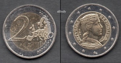 LETONIA 2014 2 euro foto