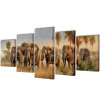 Set De Tablouri Din P&acirc;nză Cu Imprimeu Cu Elefanți 200 x 100 cm 241585, General