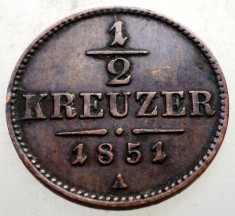 1.488 AUSTRIA 1/2 KREUZER 1851 A