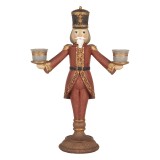 Cumpara ieftin Figurina Spargatorul de Nuci cu 2 sfesnice polirasina multicolora 21x9x30 cm