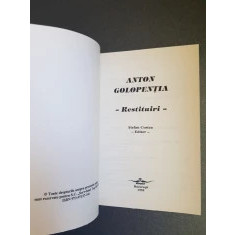 Anton Golopentia - Restituiri Editor Stefan Costea 1995