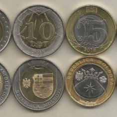 MOLDOVA LOT / SET 1 + 2 + 5 + 2 X 10 LEI 2018 + 10 LEI 2019 - UNC