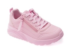 Pantofi sport SKECHERS roz, UNO LITE, din piele ecologica