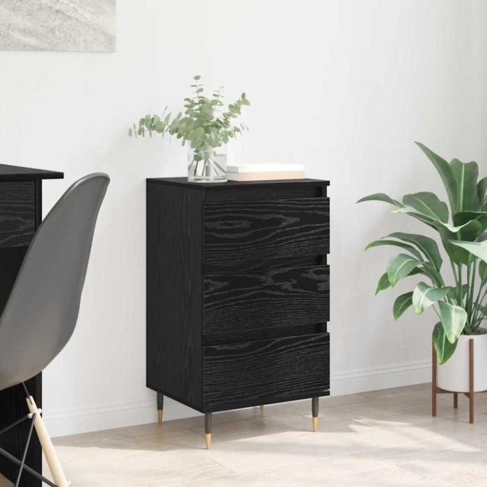 vidaXL Bufet cu sertar Stejar negru 35 x 40 x 70 cm Lemn compozit 881698