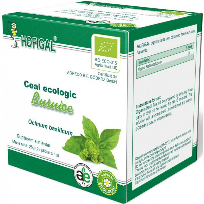 Ceai Ecologic Busuioc 25 doze Hofigal