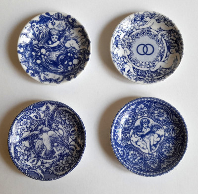 Set 4 farfurioare Portelan SPODE- Blue Room Collection Bomboniere- ANGLIA foto