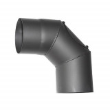 Cot HS.CO 090/120/1,5 mm, cu orificiu de curățare, cot pentru racordarea țevilor de evacuare a fumului, cot pentru racordarea țe, Strend Pro
