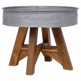 Cumpara ieftin Masuta de cafea, argintiu, 60x45 cm, amestec lemn reciclat