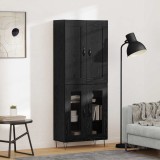 Cumpara ieftin Bufet Stejar Negru 69,5 x 34 x 180 cm Lemn prelucrat
