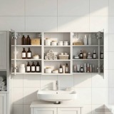 vidaXL Set dulap baie cu raft 3 pcs 120 x 10,5 x 60,5 cm Lemn compozit 3403728