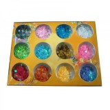 Cumpara ieftin Set 12 paiete decorative multicolore pentru unghii - Paiete