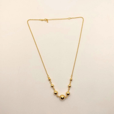 Colier placat cu aur Gold Pearls - reglabil 45-50 cm foto