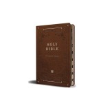 KJV Holy Bible, Giant Print Thinline Large Format, Brown Premium Imitation Leath Er with Ribbon Marker, Red Letter, and Thumb Index
