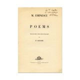 M. Eminescu, Poems, traducere de P. Grimm, cu dedicația olografă a traducătorului