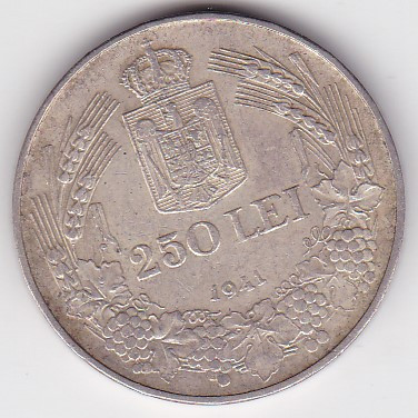 ROMANIA 250 LEI 1941 TPT