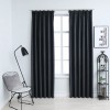 Draperii opace cu c&acirc;rlige, 2 buc., antracit, 140 x 225 cm
