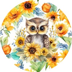 Sticker decorativ, Bufnita, Multicolor, 60 cm, 1281STK-2