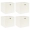Gossi cutii de depozitare, 4 buc., alb, 32x32x32 cm, textil
