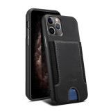 Husa Piele - TPU OEM Anti-alunecare cu suport carduri pentru Apple iPhone 11, Neagra