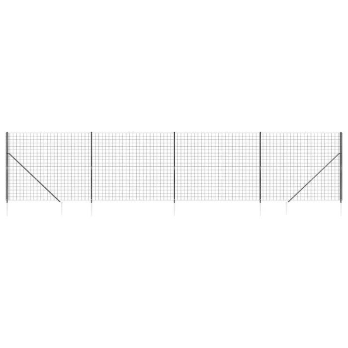 Gard plasa de sarma cu tarusi de fixare, antracit, 1,6x10 m