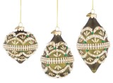Set 4 globuri brad Craciun sticla multicolora Beloved IT 7x7x10h; 8x8x9h; 6,6x6,6x12,6h