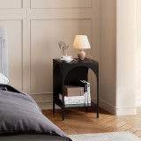 Raft, en.casa, PXSL-0146 Akaa, 52 x 35 x 35 cm, otel, negru, 5 kg, de sine statator, cu 2 polite depozitare HausGarden Leisure
