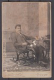 Fotografie pe carton - Sergiu Nita Ministru de Stat Basarabia semnatura olografa - atelier Nestor Heck Iasi