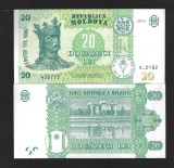 MOLDOVA 20 LEI 2015 / 2022 [2] P - 23 b , Semnatura Octavian Armasu , a UNC / UNC