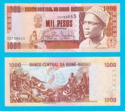 Guineea Bissau (p#13) 1.000 Pesos 1993 UNC &amp;#039;Apoteose ao triunfo&amp;#039; serie: DD789665 foto