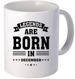 Cana alba personalizata &quot; Legends are born in December&quot;, INOVATIX&reg;. 330ml, Oem