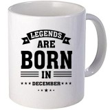 Cana alba personalizata " Legends are born in December", INOVATIX&reg;. 330ml