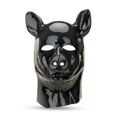 Masca latex Pig Hood Negru foto