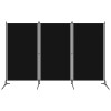 Paravan Camera 3 Panouri Negru 260x180cm Textil Despartitor Decorativ Pliabil