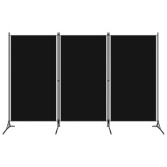vidaXL Paravan de cameră cu 3 panouri, negru, 260 x 180 cm, textil 320734