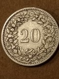 20 rappen 1898, T = 500.000, stare EF - / EF [poze]. Tiraj = 500.000. Discount conform descriere [10 - 20 %. Vezi descrierea.]. (2), Europa