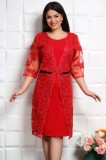 Cumpara ieftin Rochie Eleganta Asia Rosu - 50Marimea