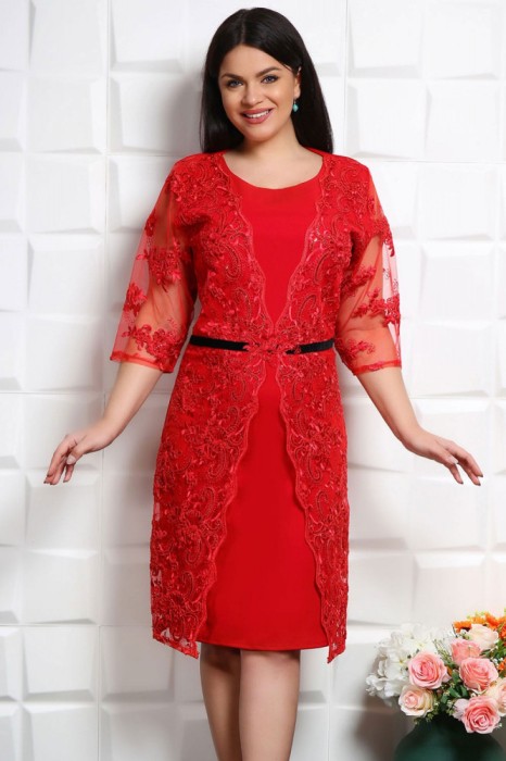 Rochie Eleganta Asia Rosu - 54Marimea
