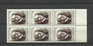 Romania MNH 1974 - Aniversari III (uzuale) Dr. Albert Schweitzer - LP 869 X6
