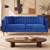 Canapea Belle 208x80x85 cm Material Catifea Albastru (cod AF 2425)