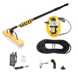 Sistem de curatare cu pompa 12-24-220V si brat cu perie telescopic max la 8.5M pentru panouri solare fotovoltaice