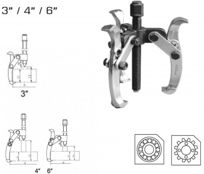 TOTAL - EXTRACTOR RULMENTI CU 3 BRATE - 3&amp;quot; (INDUSTRIAL) PowerTool TopQuality foto