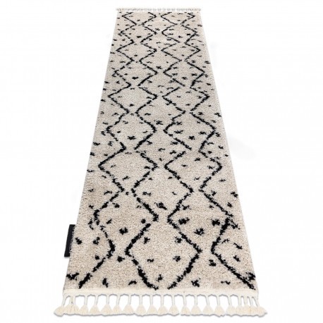 Covor, Traversa Berber TETUAN B751 zigzag cremă - pentru bucătărie, hol și coridor, 80x250 cm