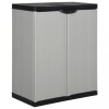 vidaXL Dulap Depozitare Gradina Gri/Negru 68x40x85cm, 1 Raft, PVC, Incuietoare, Mobilier Exterior